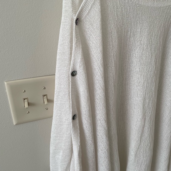 J Jill white knit sweater poncho type. One size fits all. New without tags. - Picture 3 of 3